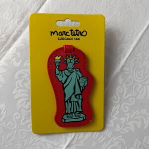 Marc Tetro Statue of Liberty Red Luggage Tag Travel ID Holder NWT USA NYC PopArt